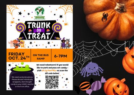  Banner with flyer of the Trunk or Treat to be held on Friday, October 24th at Florence Bowser 